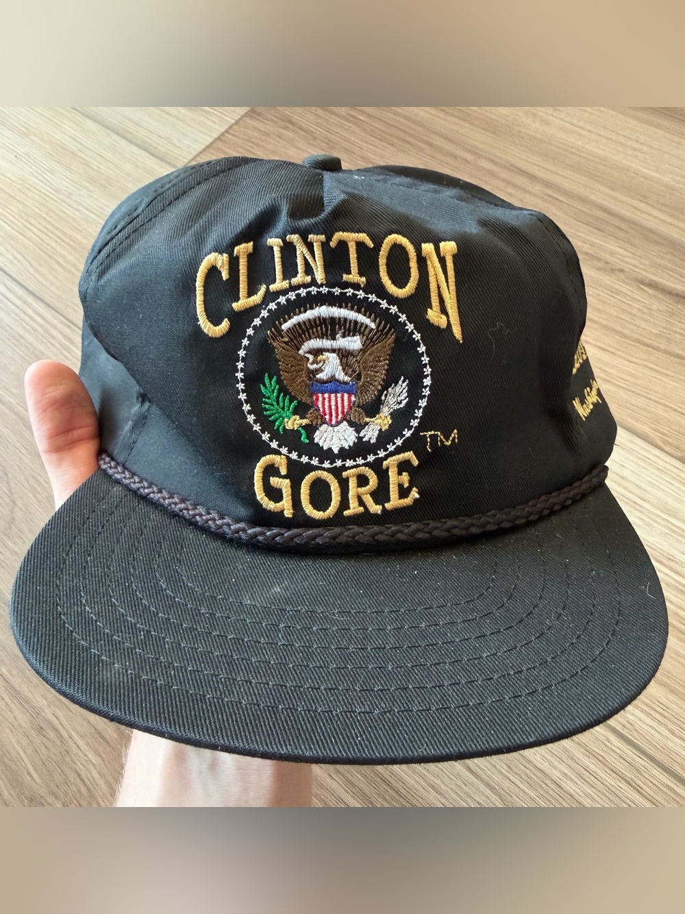 Vintage 90’s Clinton Gore Presidential Inauguration Trucker Rope Hat